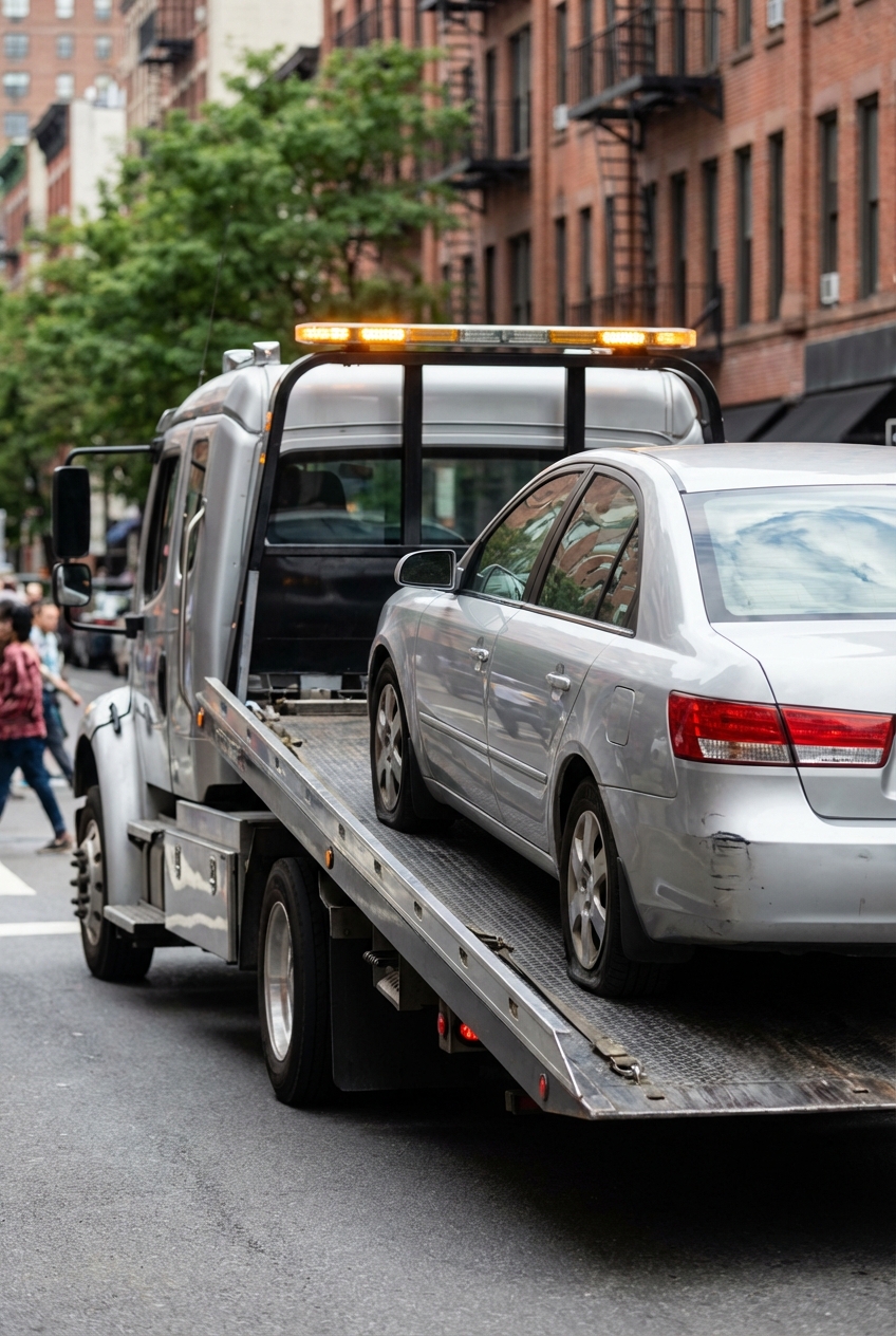 Towing service on city street - White Mountains area Gorham NH