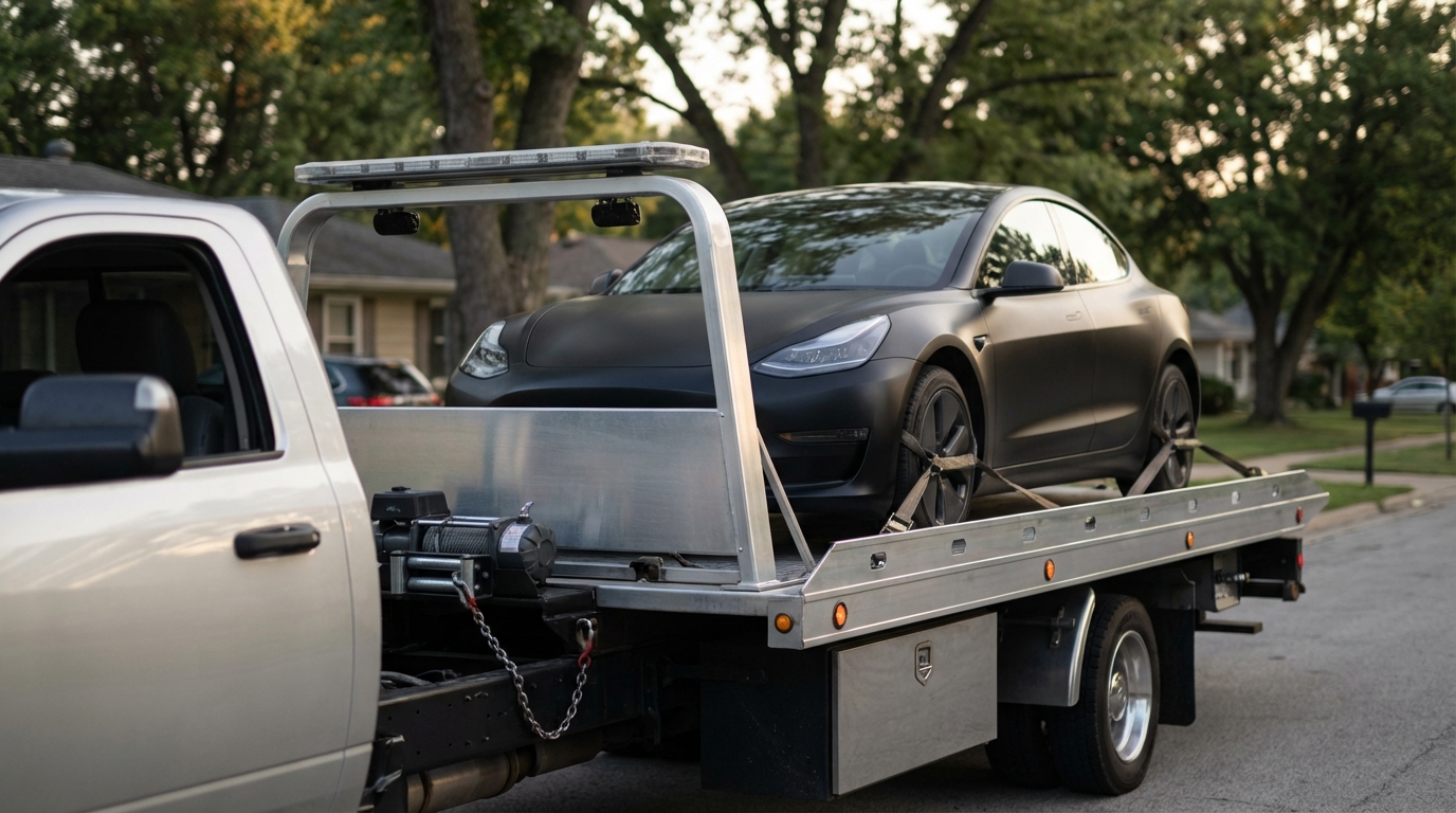Light-duty tow truck ready for passenger vehicle - Ecodrive Gorham NH